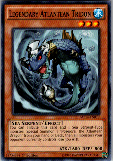 Legendary Atlantean Tridon MP14-EN019 1st Edition Yu-Gi-Oh card