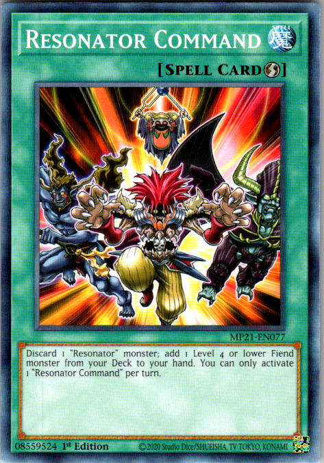 Resonator Command MP21-EN077 1st Edition Yu-Gi-Oh card