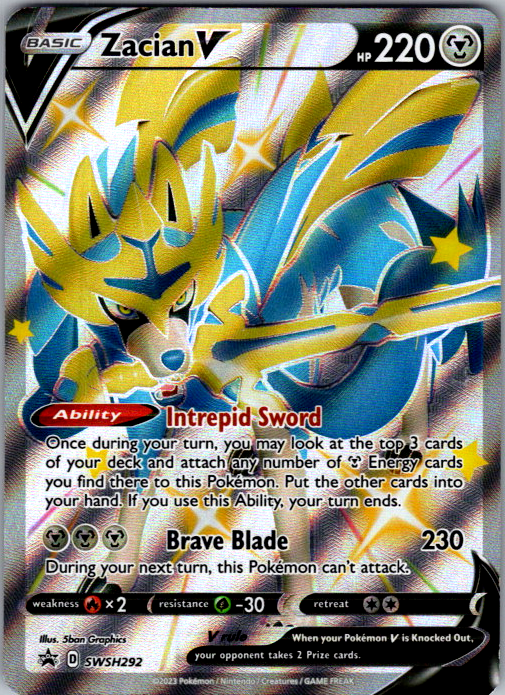Zacian V Pokémon card scan